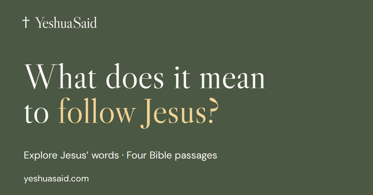 Question card: What does it mean to follow Jesus?