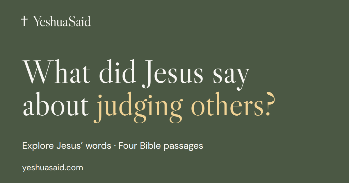 Question card: What did Jesus say about judging others?